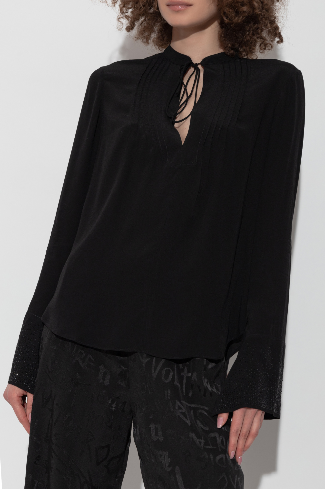 売れ筋商品|||ザディグ エ ヴォルテール シャツ レディース トップス TAIKA - Blouse - black Elegant Black Taika Blouse | Zadig&Voltaire